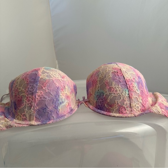 Victoria’s Secret Lined Perfect Coverage pastel tie dye lace bra - Picture 9 of 13